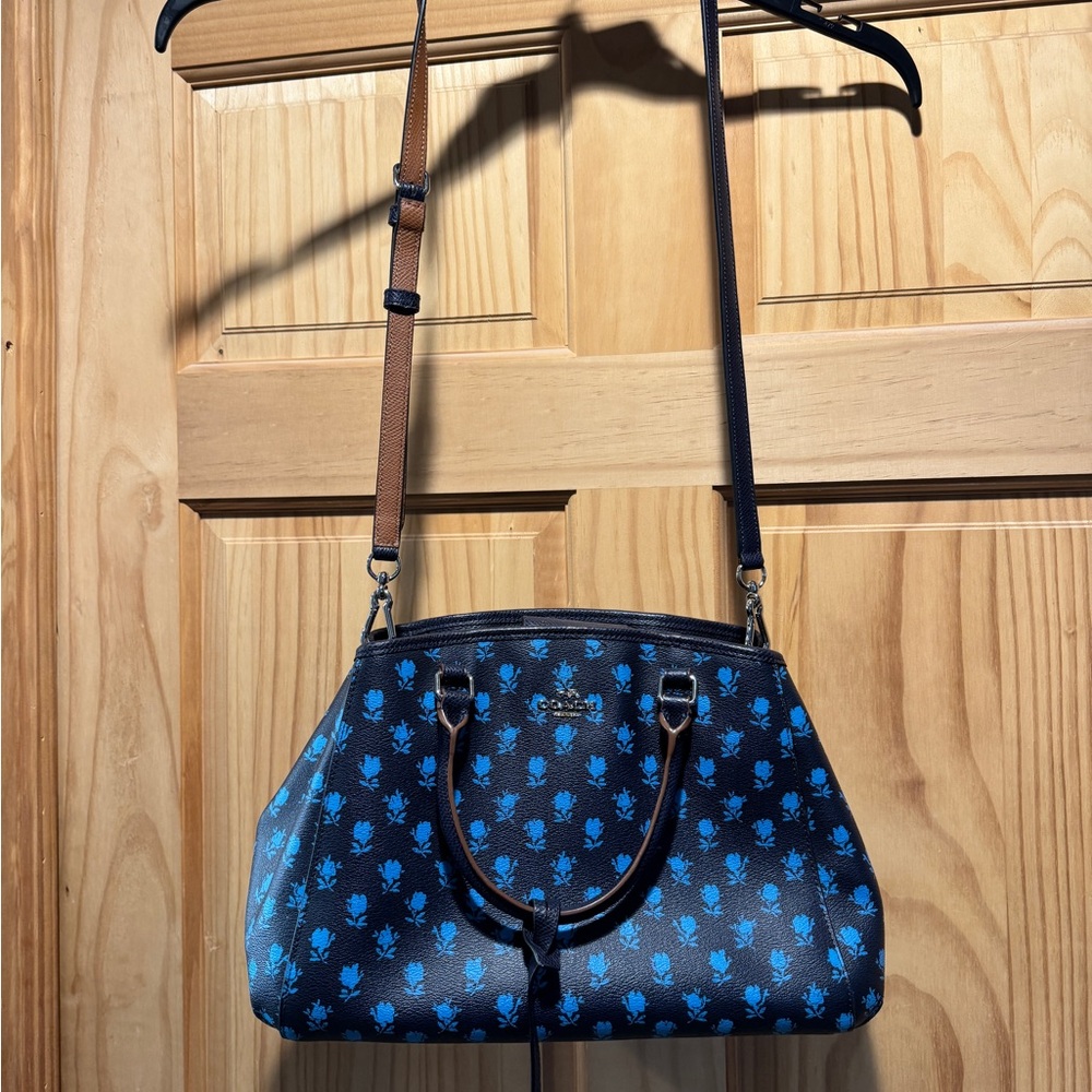 Coach Dark Leather Margo Carryall Satchel Bag